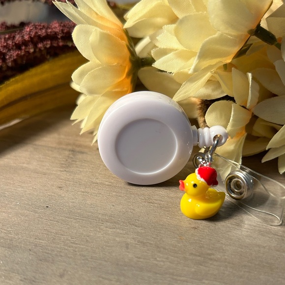 Christmas Rubber Ducky Badge Reel Charm - Picture 1 of 1